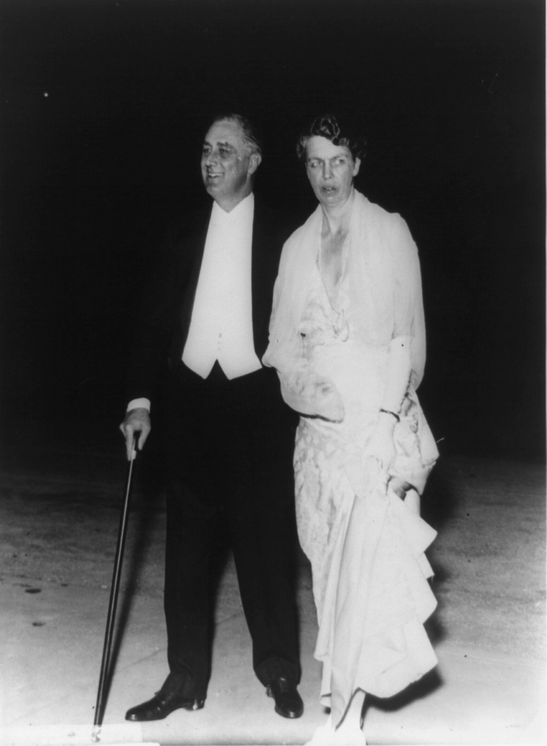Governor and Mrs. Roosevelt are dinner guests at White House, 1932 April 28. — historic photograph