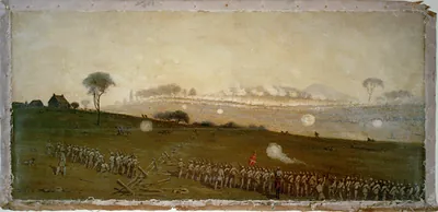 Picketts charge on the Union centre at the grove of trees about 3 PM / Edwin Forbes.