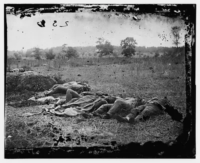 Gettysburg Pennsylvania. View in wheatfield opposite our extreme left