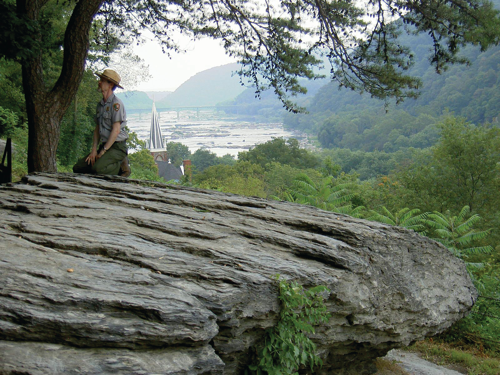 Ranger and Jefferson Rock — historic image