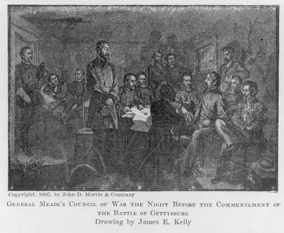 [General Meade's Council of War the night before the commencement of the battle of Gettysburg]