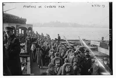 Aviators on Cunard Pier
