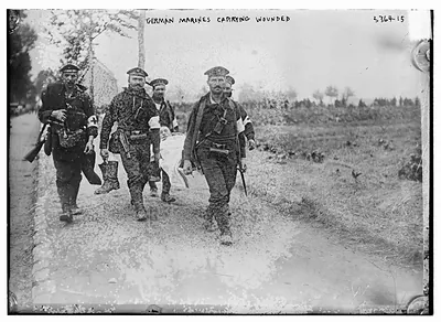 German Marines Carrying Wounded
