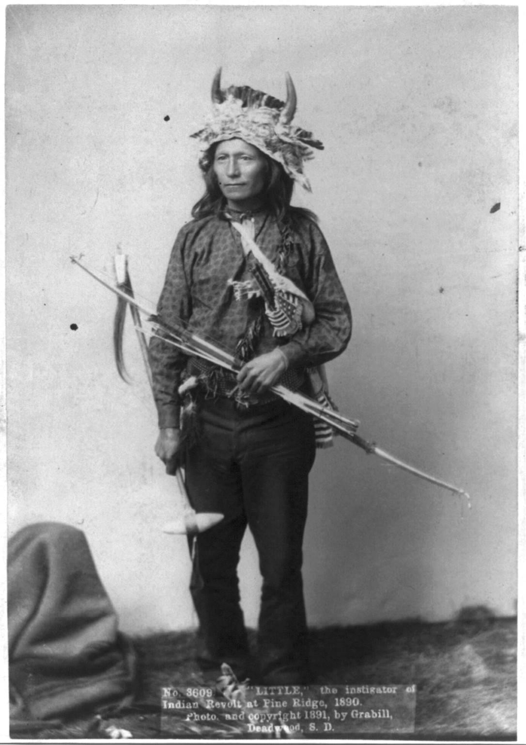 Antique Photo Print - Little, instigator of Indian Revolt at Pine, 1890 — historic print