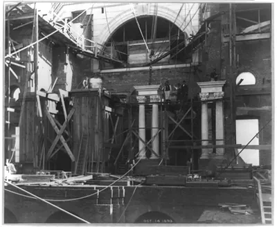 [Construction inside the Jefferson Building of the Library of Congress]