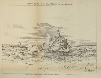 Above print: First Order L.H., Tillamook Rock, Oregon