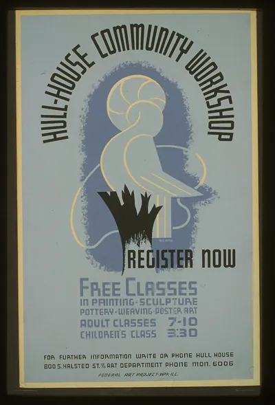 Hull-House community workshop Register now (S) Free classes in painting sculpture potte