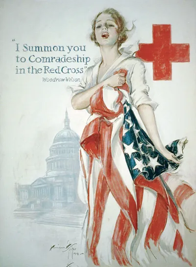 I summon you to comradeship in the Red Cross" - Woodrow Wilson / Harrison Fisher 1918 ; American Lithographic Co. N.Y."