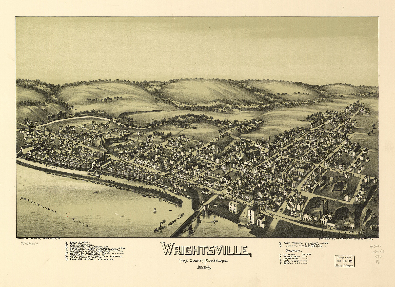 Wrightsville, Pennsylvania, 1894, 1894 — antique map