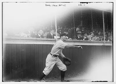 Ewing, ballplayer for Philadelphia Nationals, on field