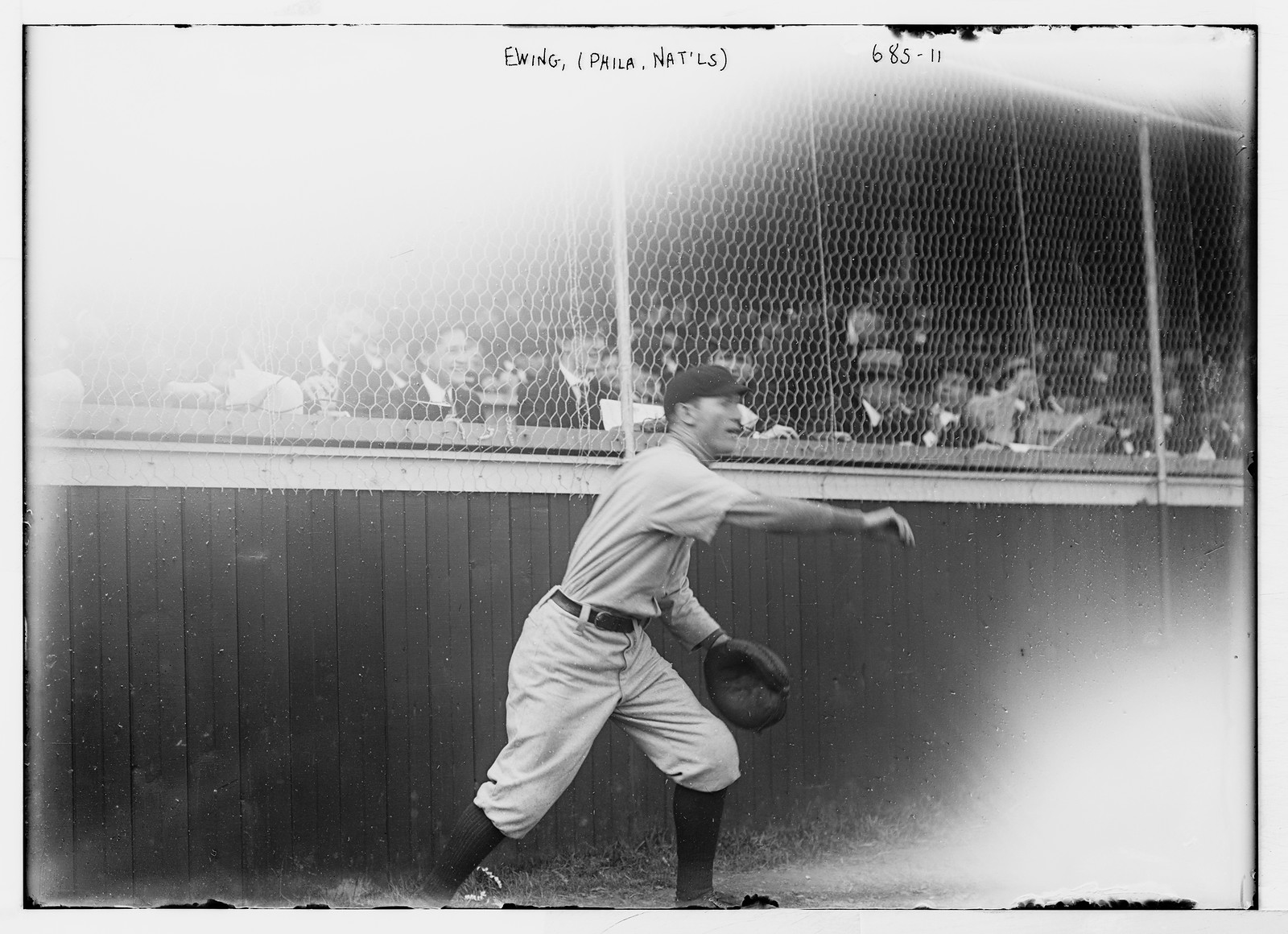 Ewing, ballplayer for Philadelphia Nationals, on field, n/a — historic photograph