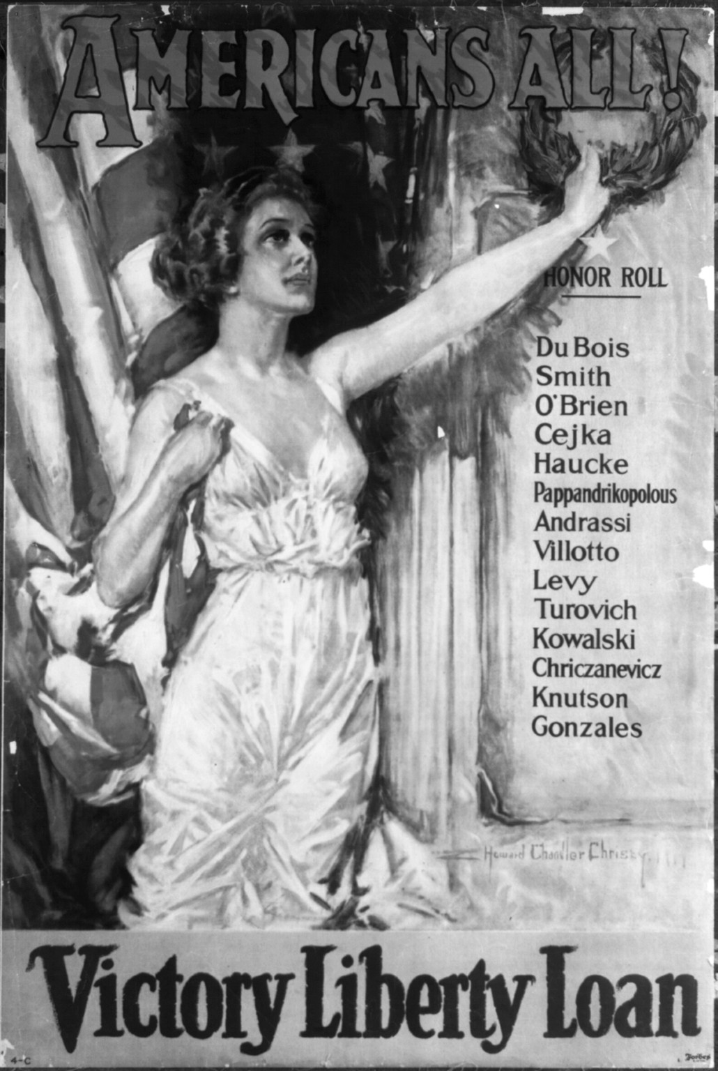 Americans all! Victory Liberty Loan / Howard Chandler Christy Forbes Boston., 1919 — vintage poster