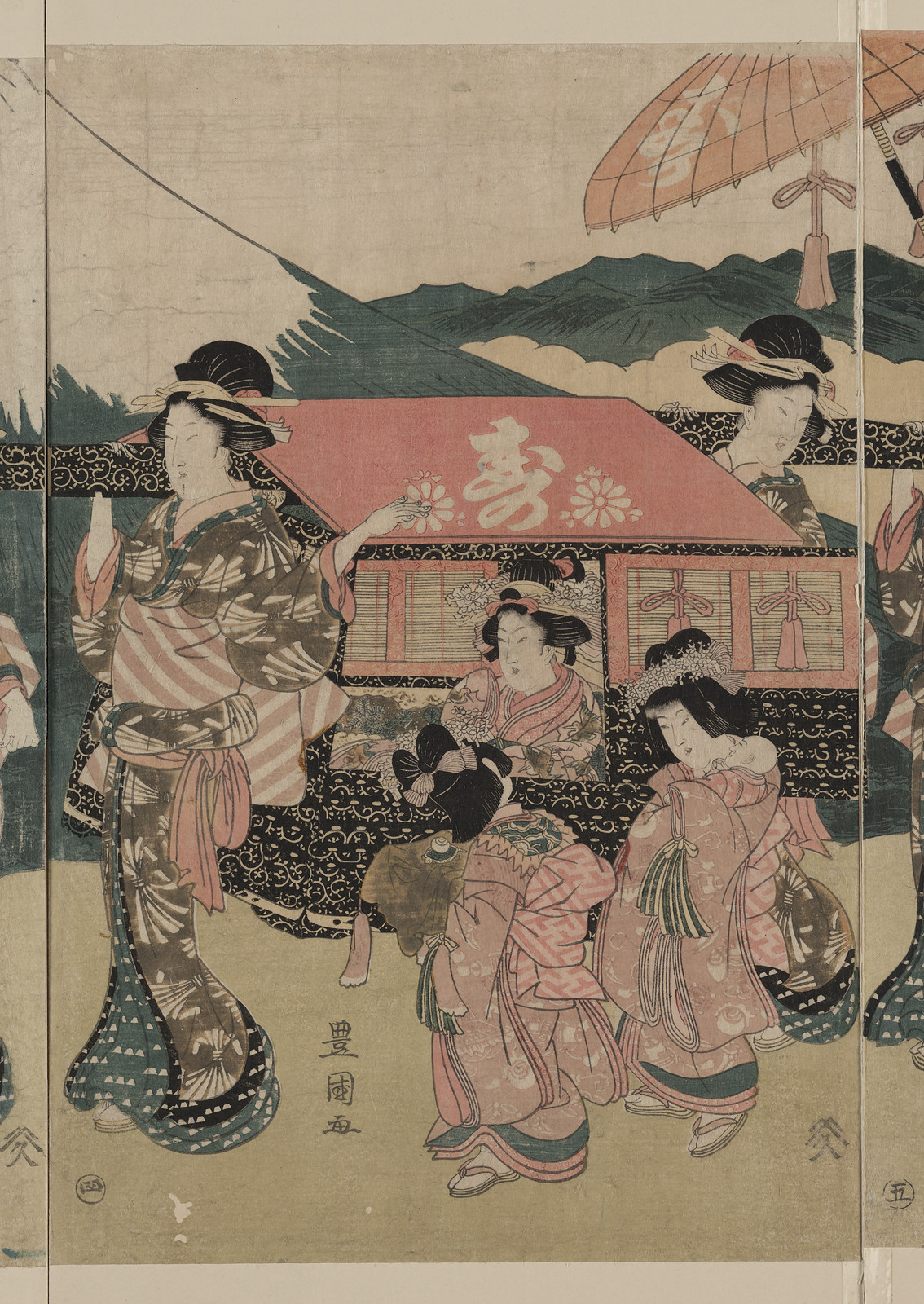 [Japanese Ukiyo-e print], 1750 — historic print