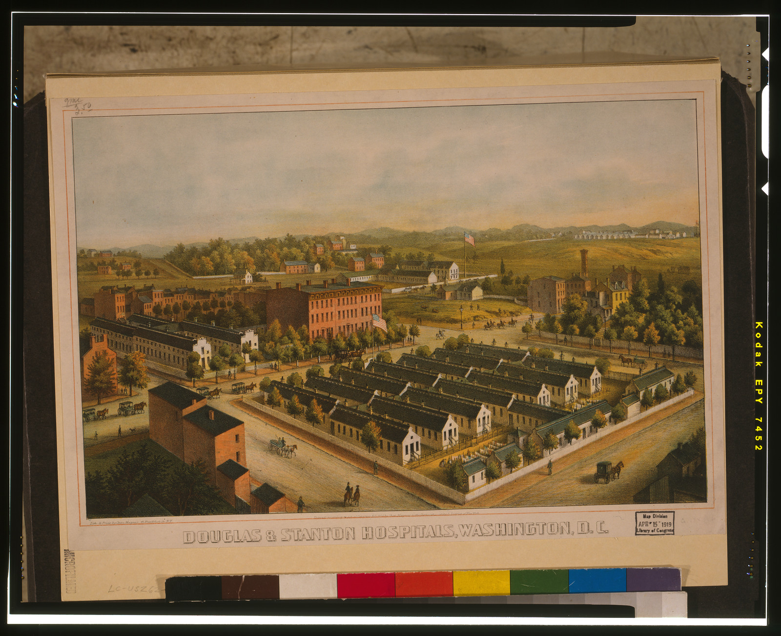 Douglas & Stanton Hospitals, Washington,D.C. / lith. & print. by Chas. Magnus, N.Y., c1864. — antique lithograph
