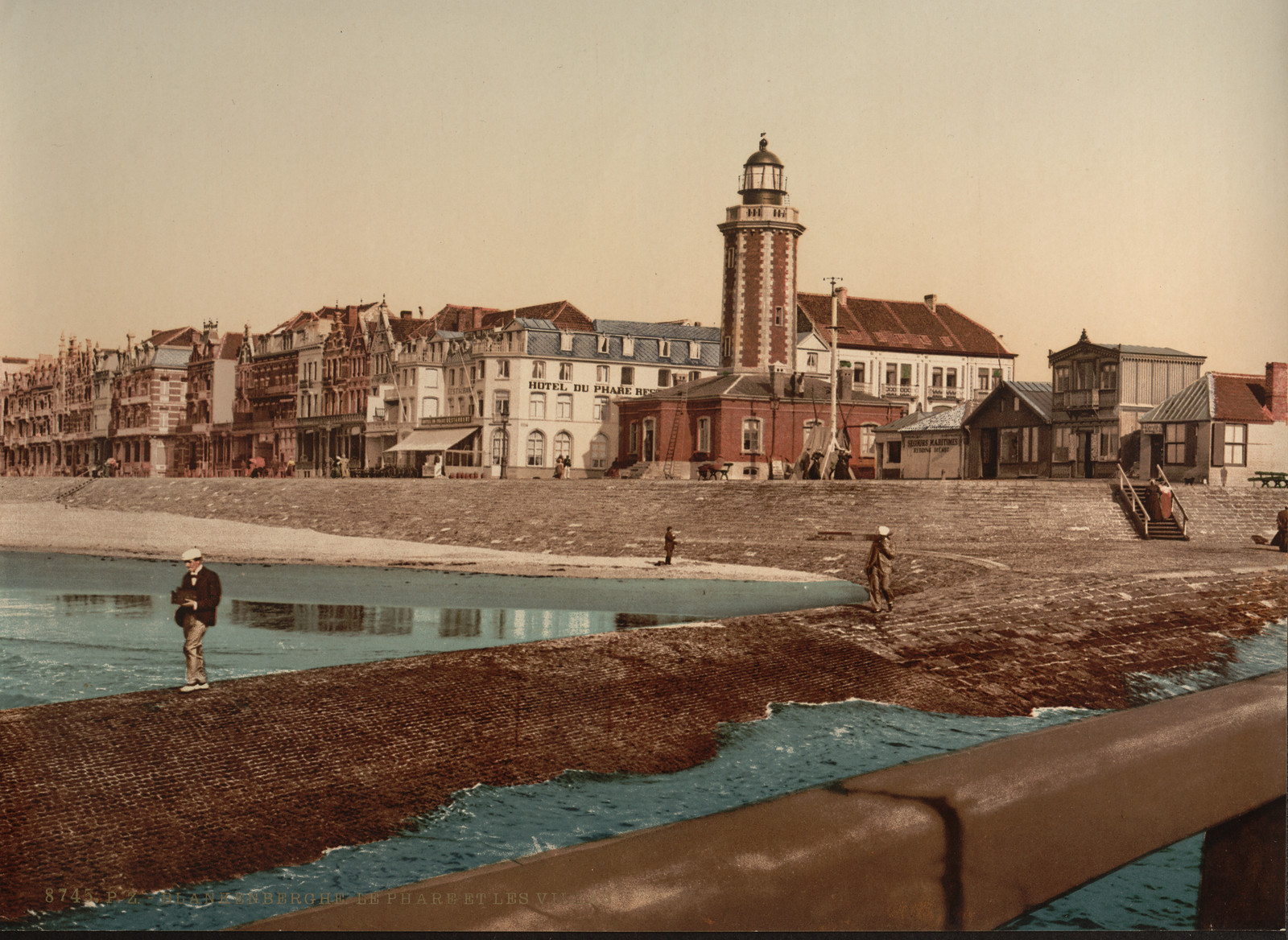 The lighthouse and villas Blankenberghe Belgium, [between ca. 1890 and ca. 1900]. — historic print