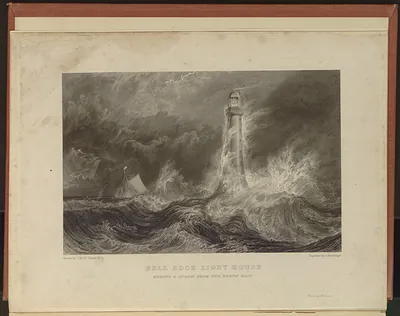 Bell Rock Light House During a Storm from the North East