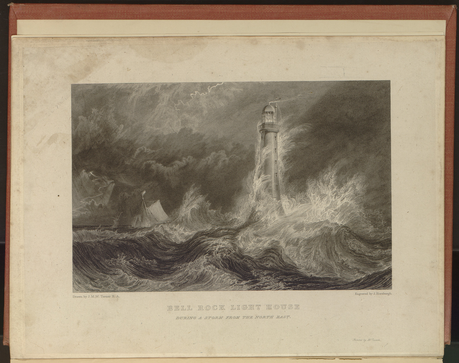 Bell Rock Light House During a Storm from the North East — historic image