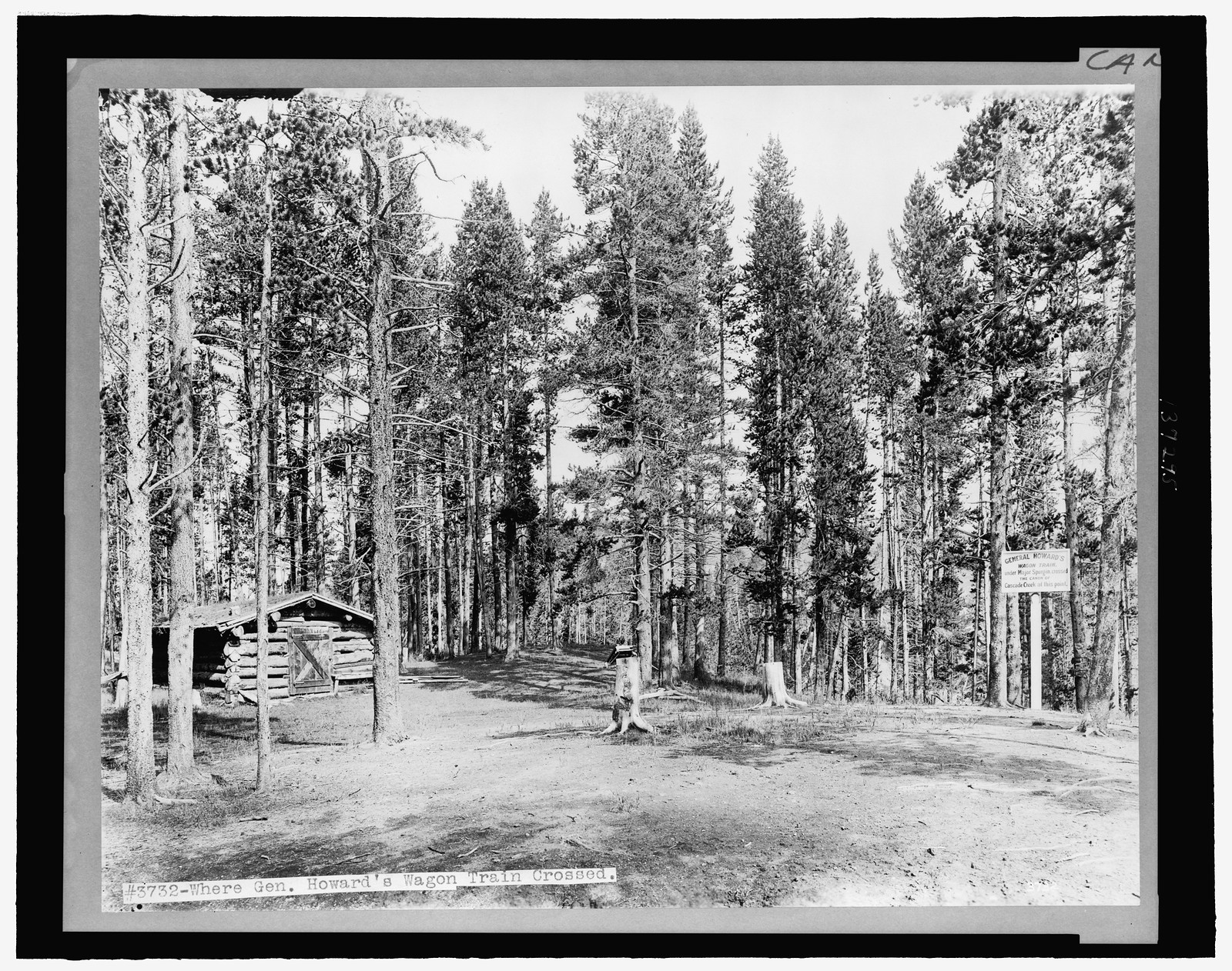Where Gen. Howard's wagon train crossed, c1913. — historic photograph