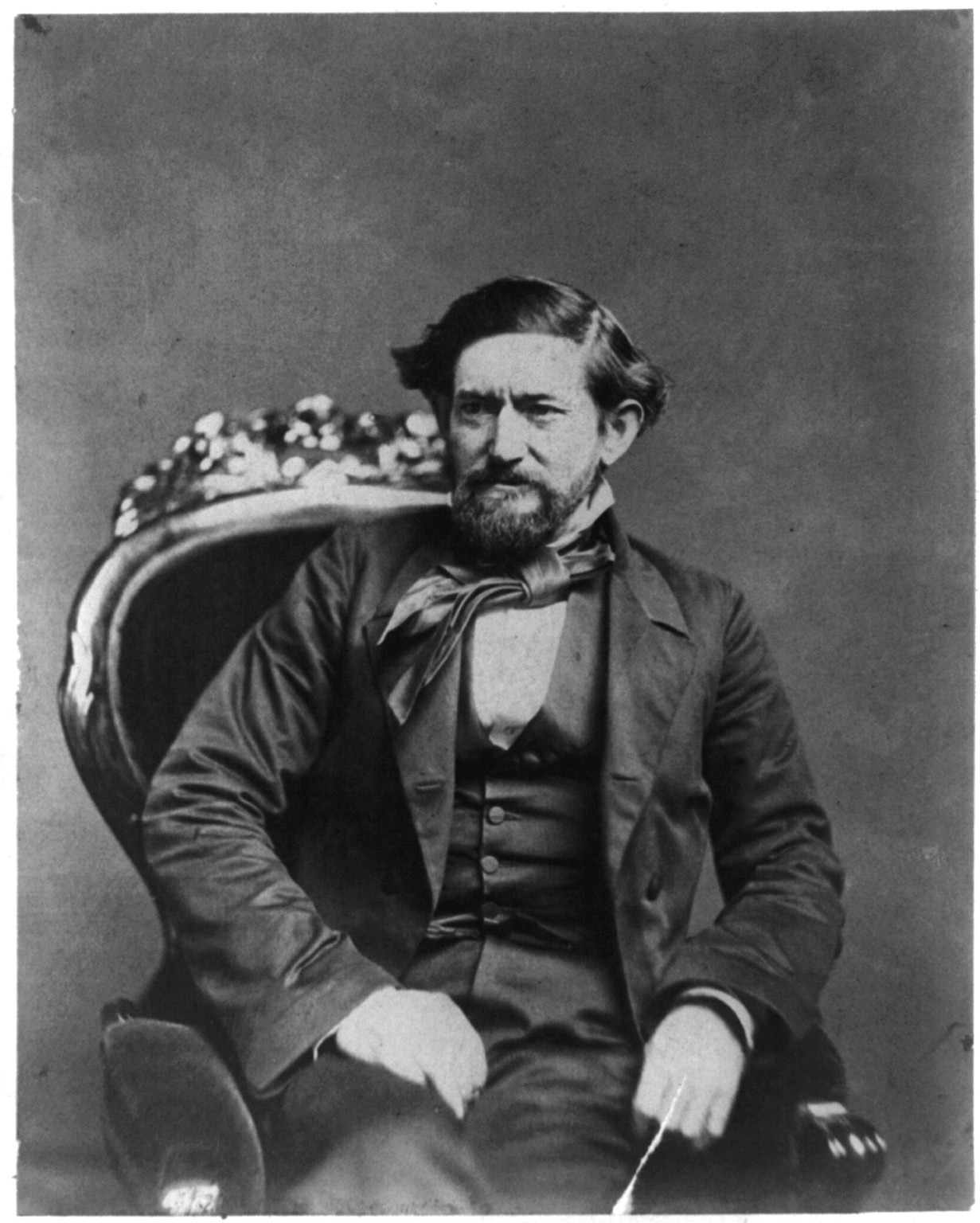[John Coffee Hays, 3/4-length portrait, seated in chair and facing left], [ca. 1857] — historic photograph