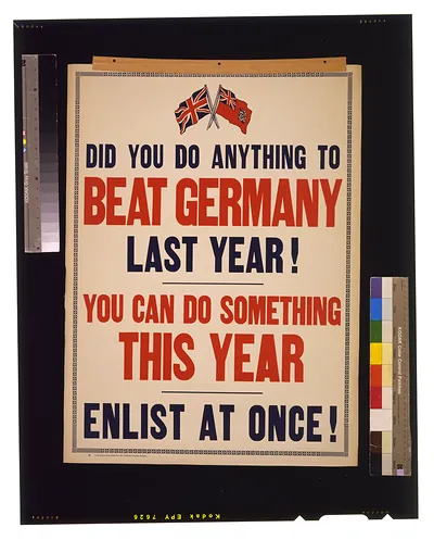 Did you do anything to beat Germany last year? Enlist at once