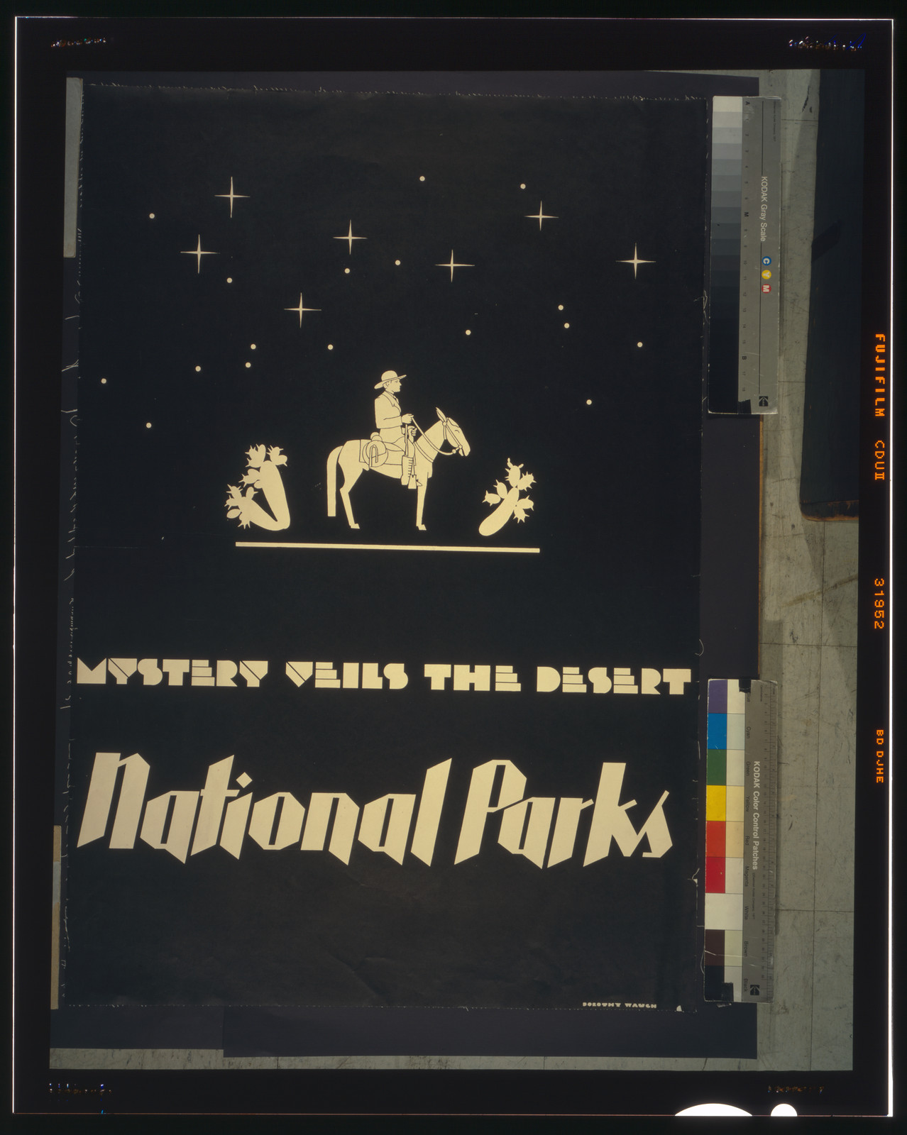 Mystery veils the desert - National parks / Dorothy Waugh., [between 1930 and 1940?] — vintage poster