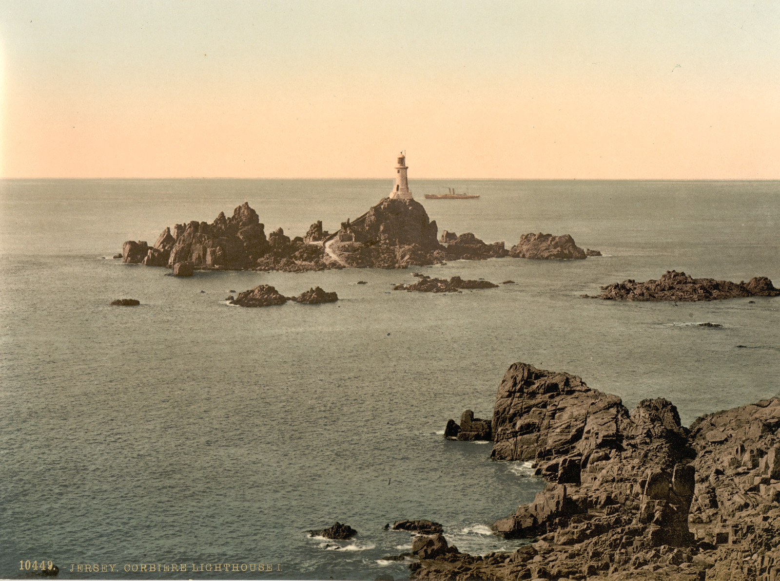 [Jersey, Corbiere Lighthouse, I, Channel Islands, England], 1890s — historic image