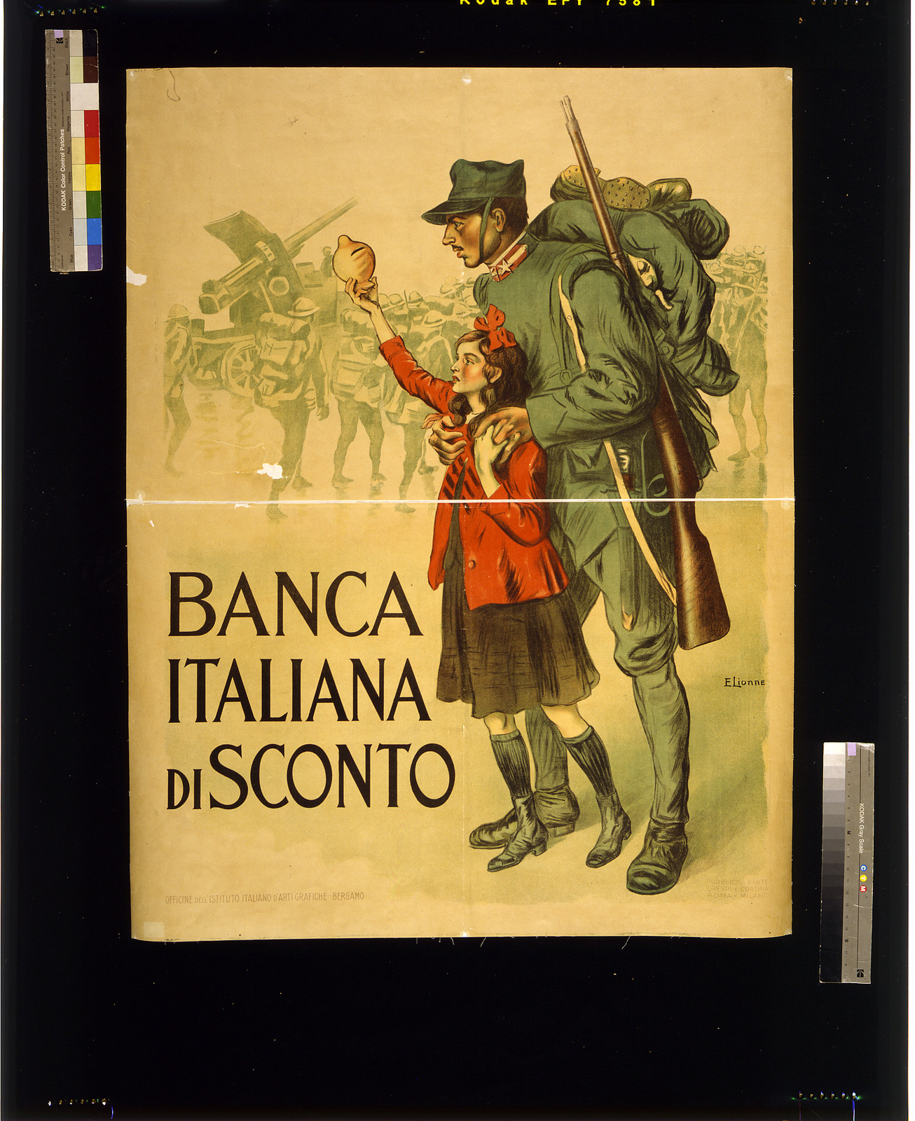 Banca Italiana di Sconto / E. Lionne., 1917 — vintage poster