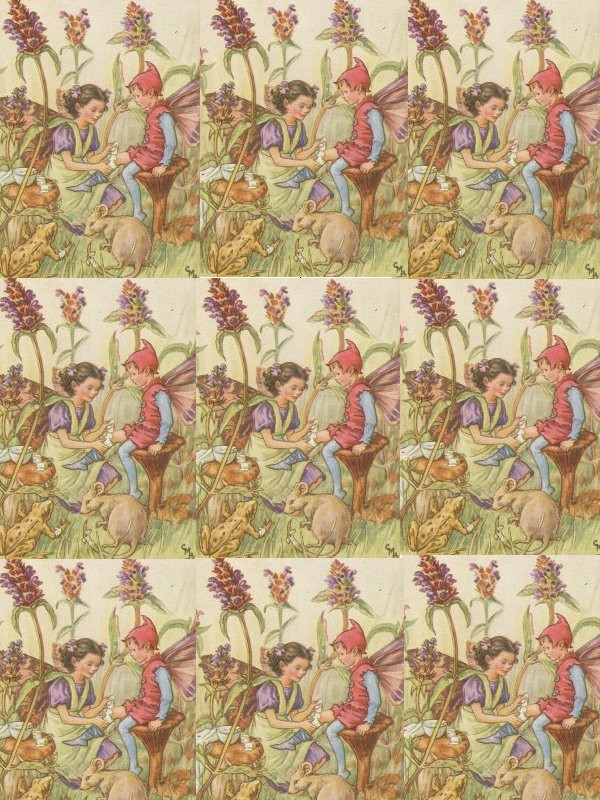 Get Well Soon Fairy Wrapping Paper — historic image