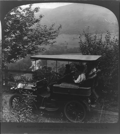 Automobiling in the hills of Southern Vermont, U.S.A.