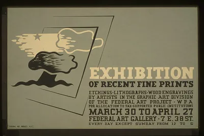 Exhibition of recent fine prints Etchings lithographs wood engravings by artists in t