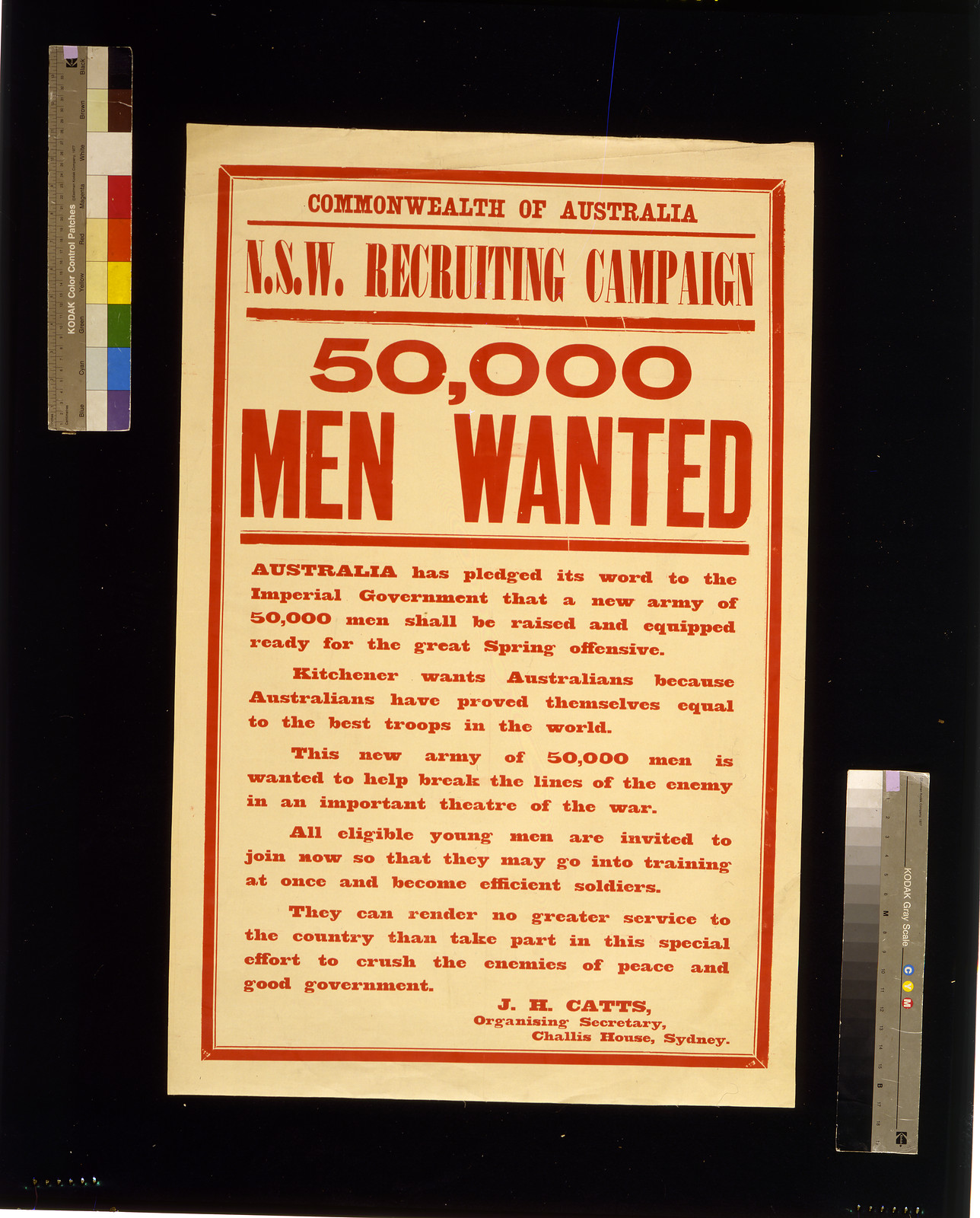 50000 men wanted, 1915 — vintage poster