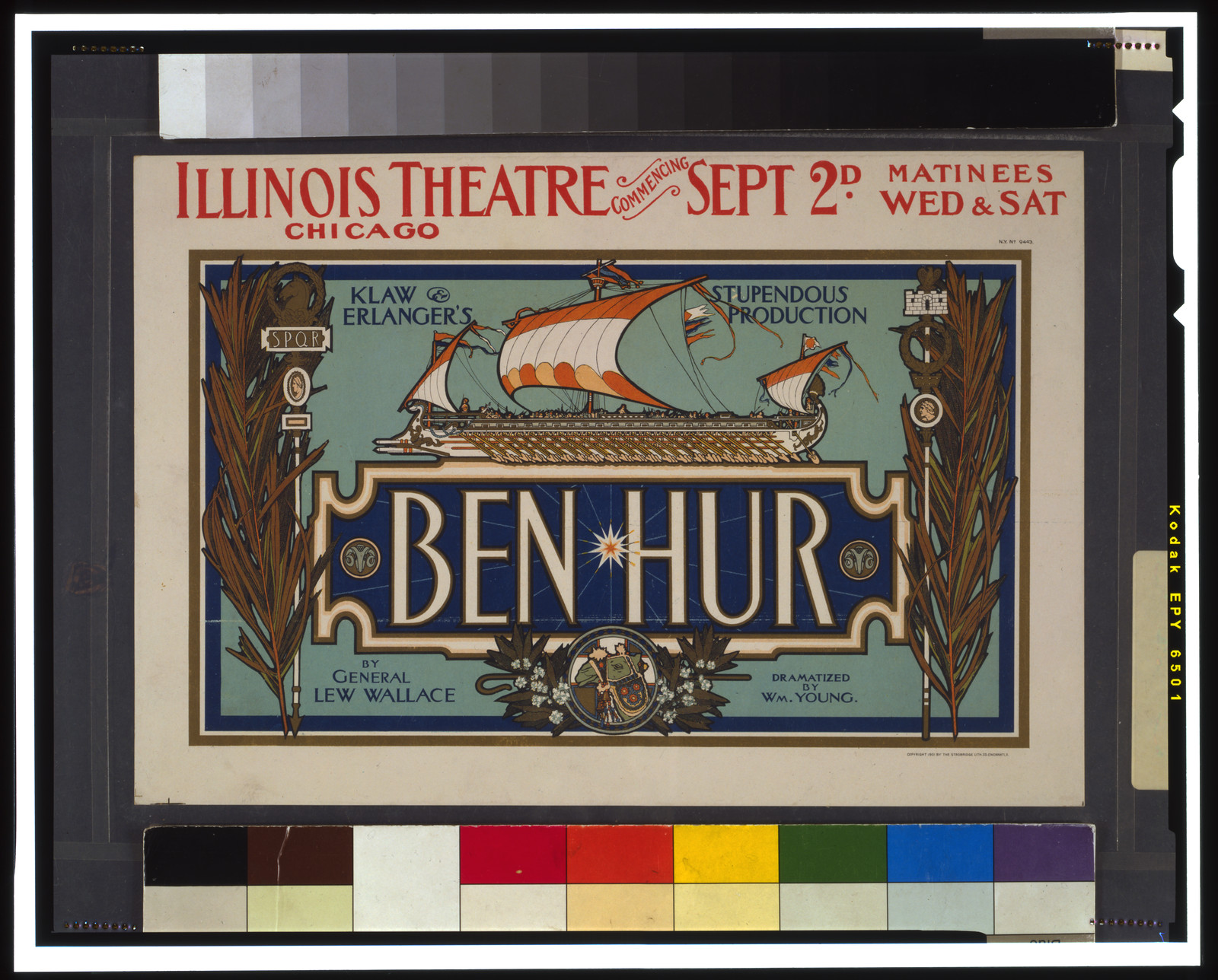 Ben-Hur Klaw & Erlanger's stupendous production., Cincinnati, O. : Strobridge Lith. Co., c1901. — vintage poster