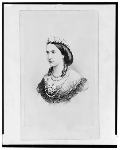 [Empress Carlotta of Mexico, head-and-shoulders portrait, facing left]