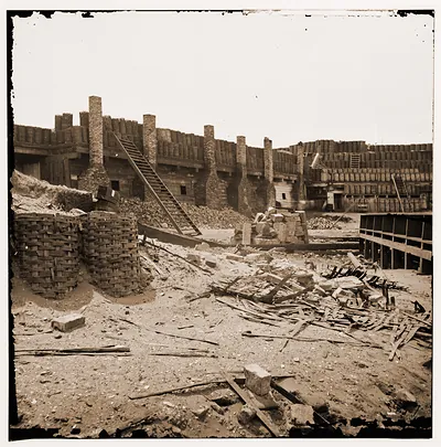Charleston Harbor South Carolina. Interior view of Fort Sumter
