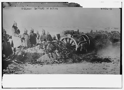 German battery in action