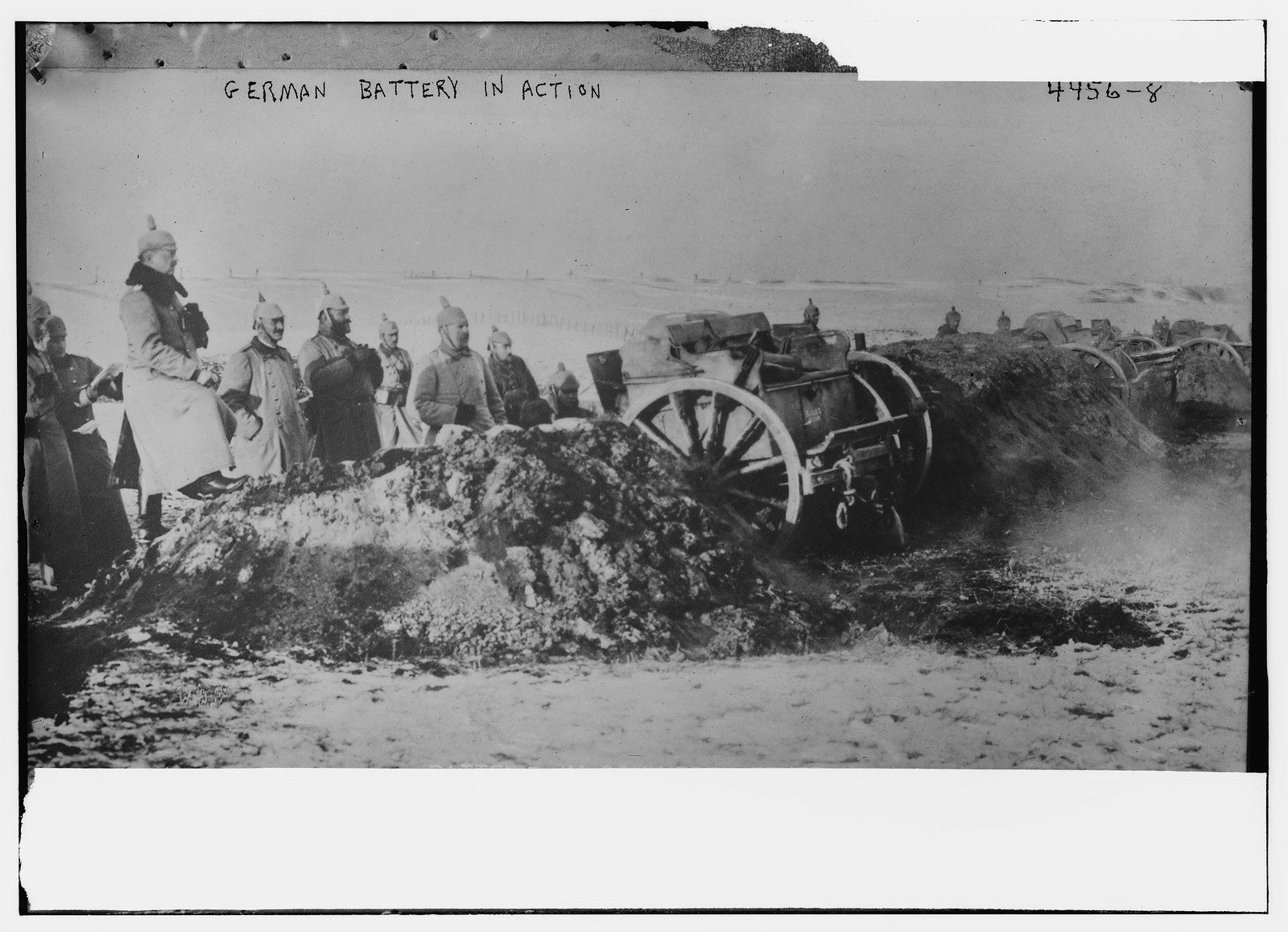 German battery in action, n/a — historic photograph
