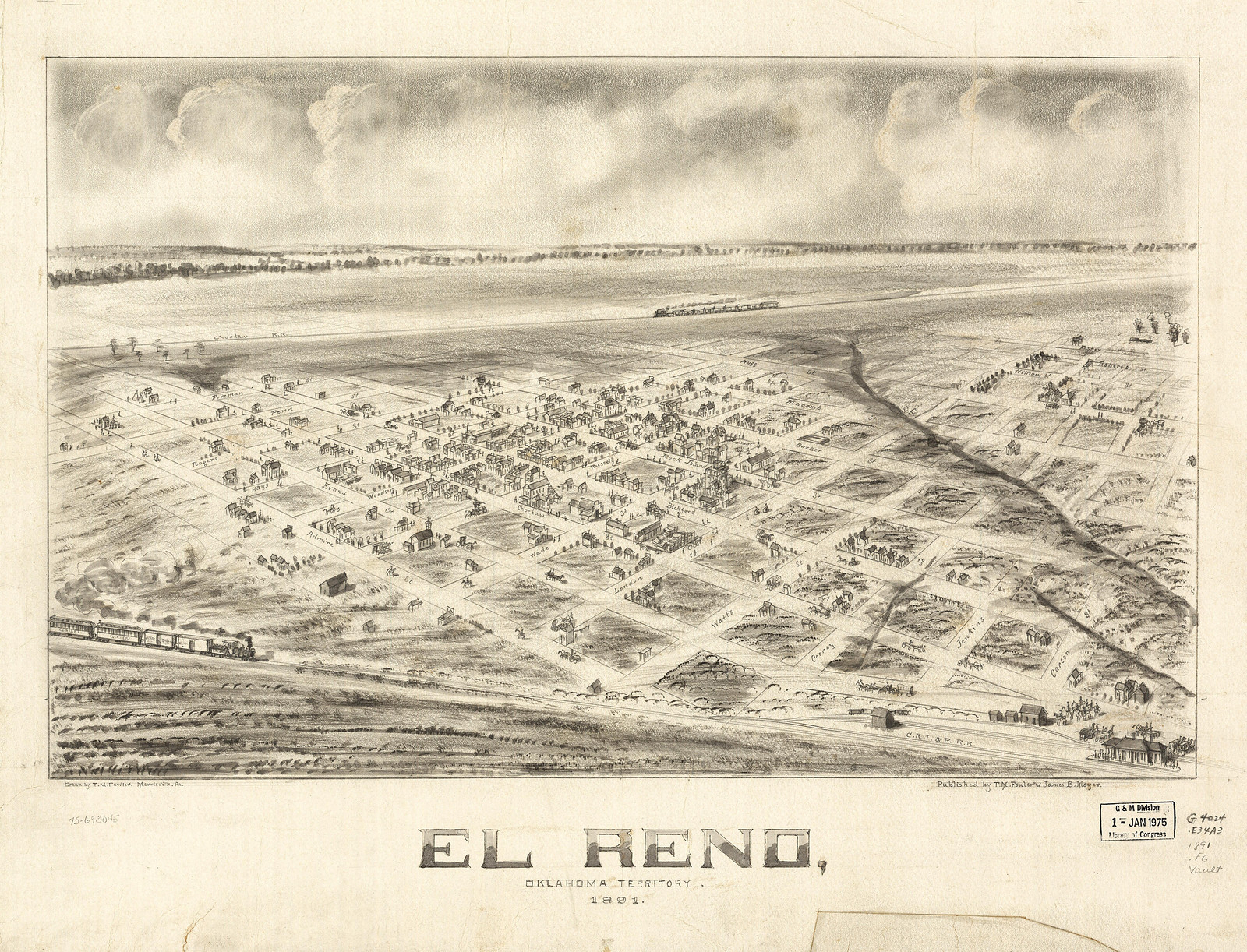 El Reno, Oklahoma, 1891, 1891 — antique map