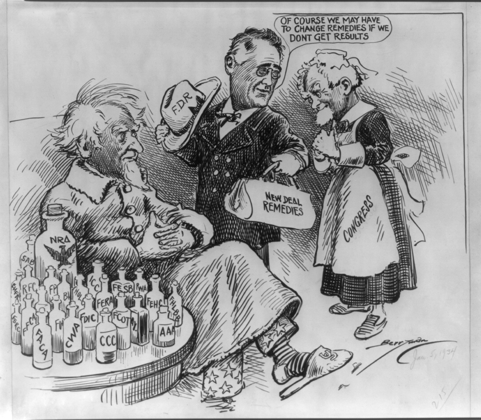Of course we may have to change remedies if we don't get results, 1934 Jan. 5. — historic drawing