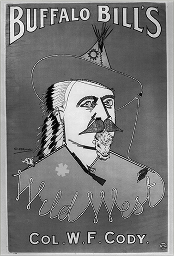 Buffalo Bills Wild West--Col. W.F. Cody / Puck P.F. Ritchie., 1890 — vintage poster