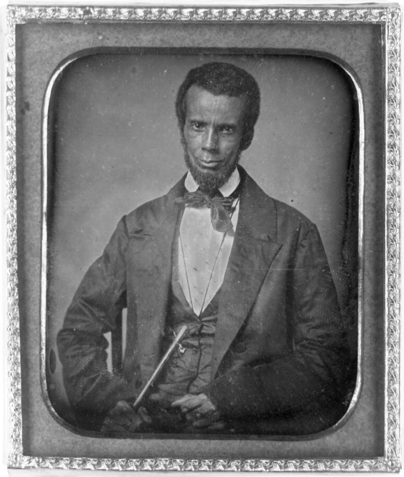 [Unidentified man with beard, half-length portrait, full face], [between 1854 and 1860] — historic photograph