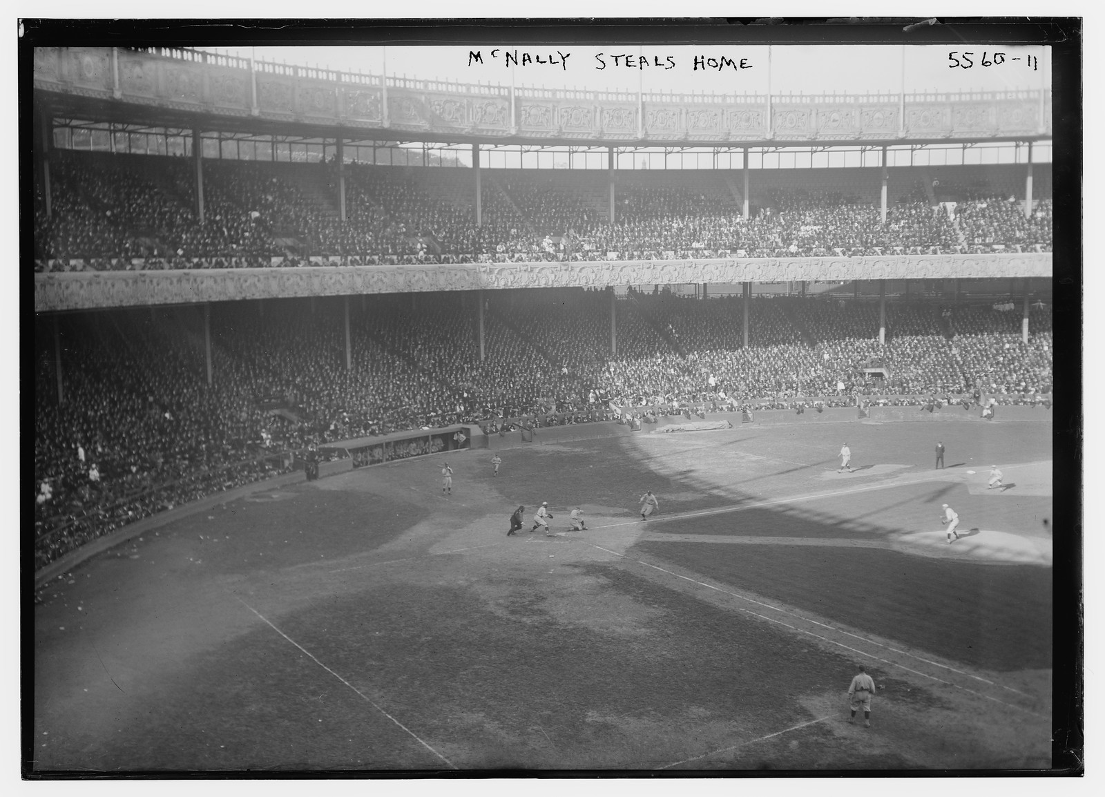 McNally steals home, n/a — historic photograph