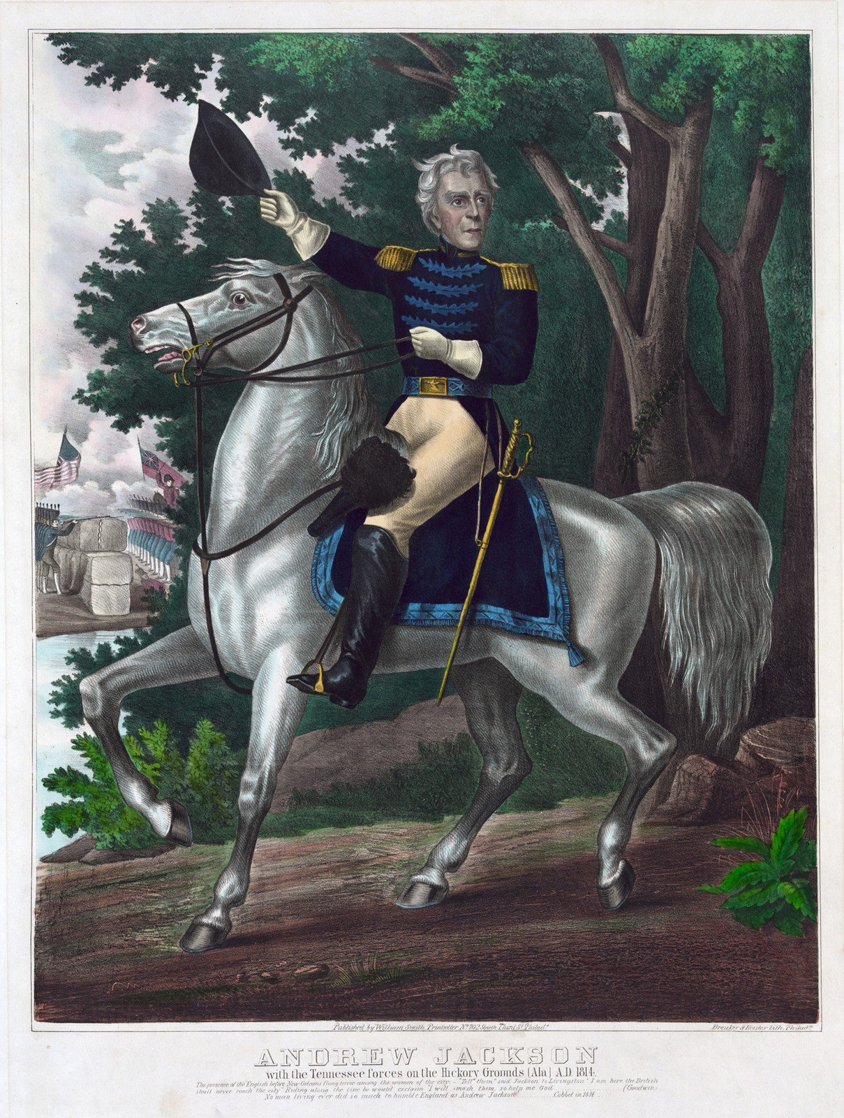 Andrew Jackson with the Tennessee Forces on the Hickory Grounds — historic image