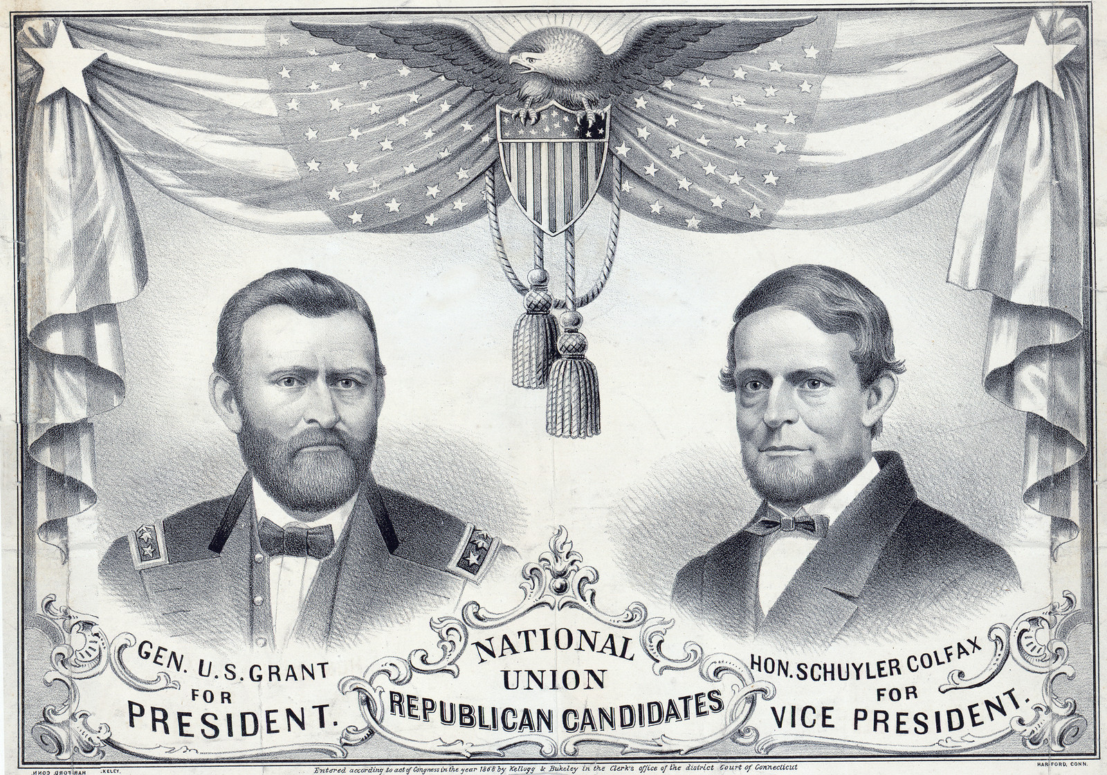 National Union Republican Candidates: Gen. U.S. Grant for President, Hon. Schuyler Colfax for Vice President — historic image