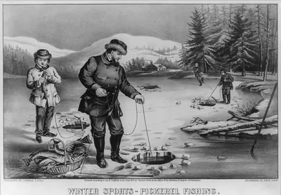 Winter sports--pickerel fishing