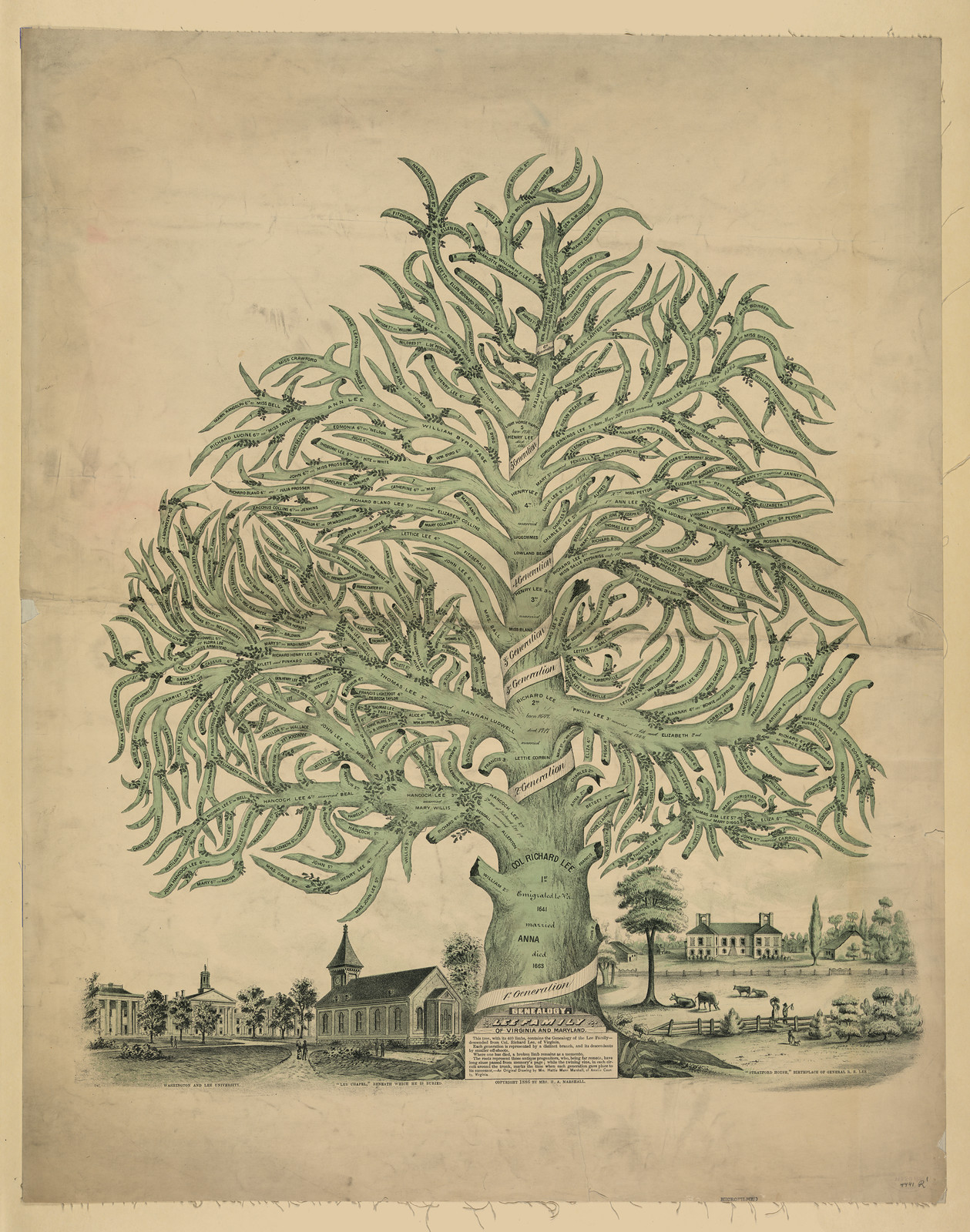 Genealogy. Lee family of Virginia and Maryland, c1886 Apr. 26. — historic print