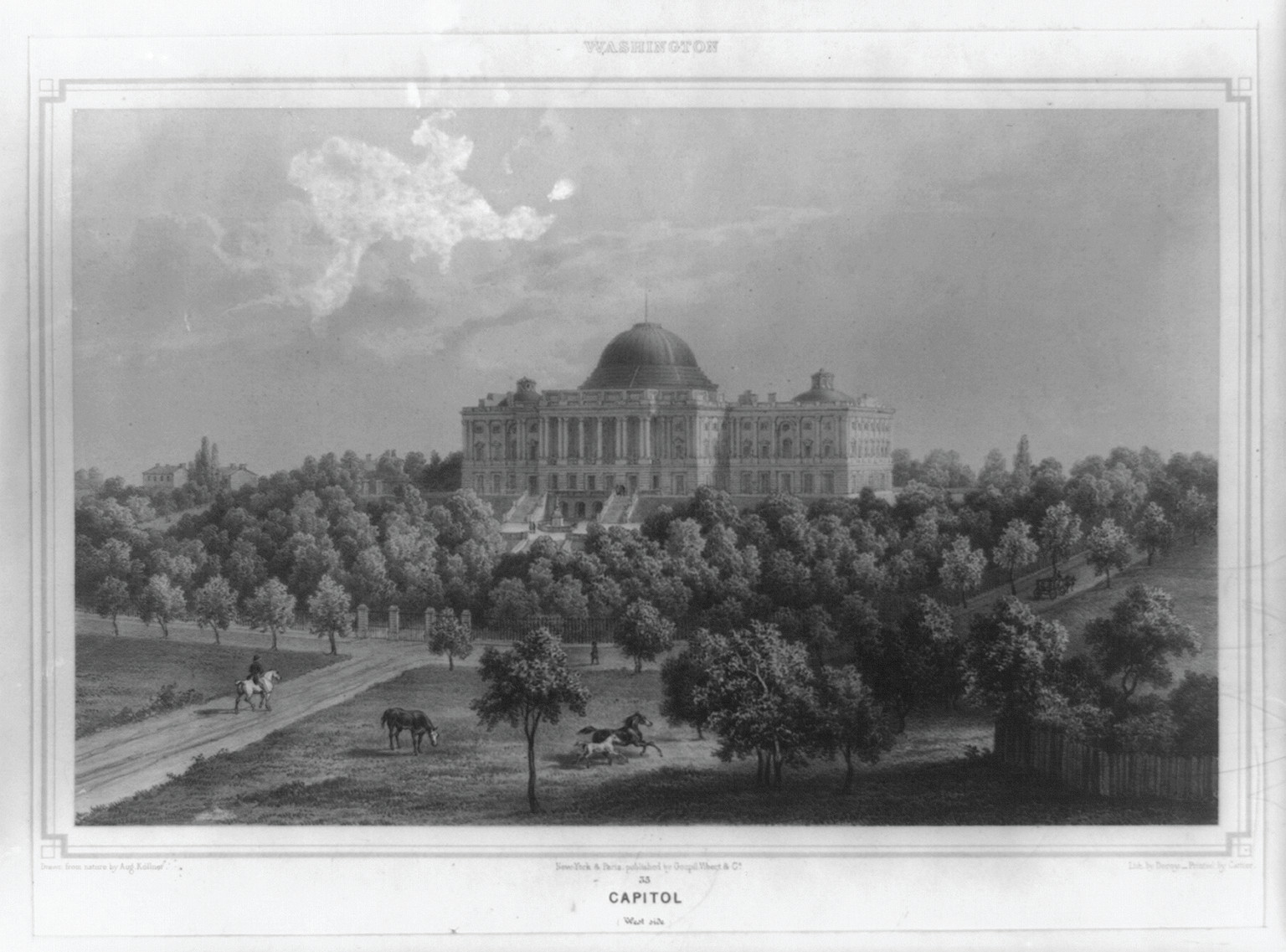 Capitol (west side), c1850 May 30. — historic print