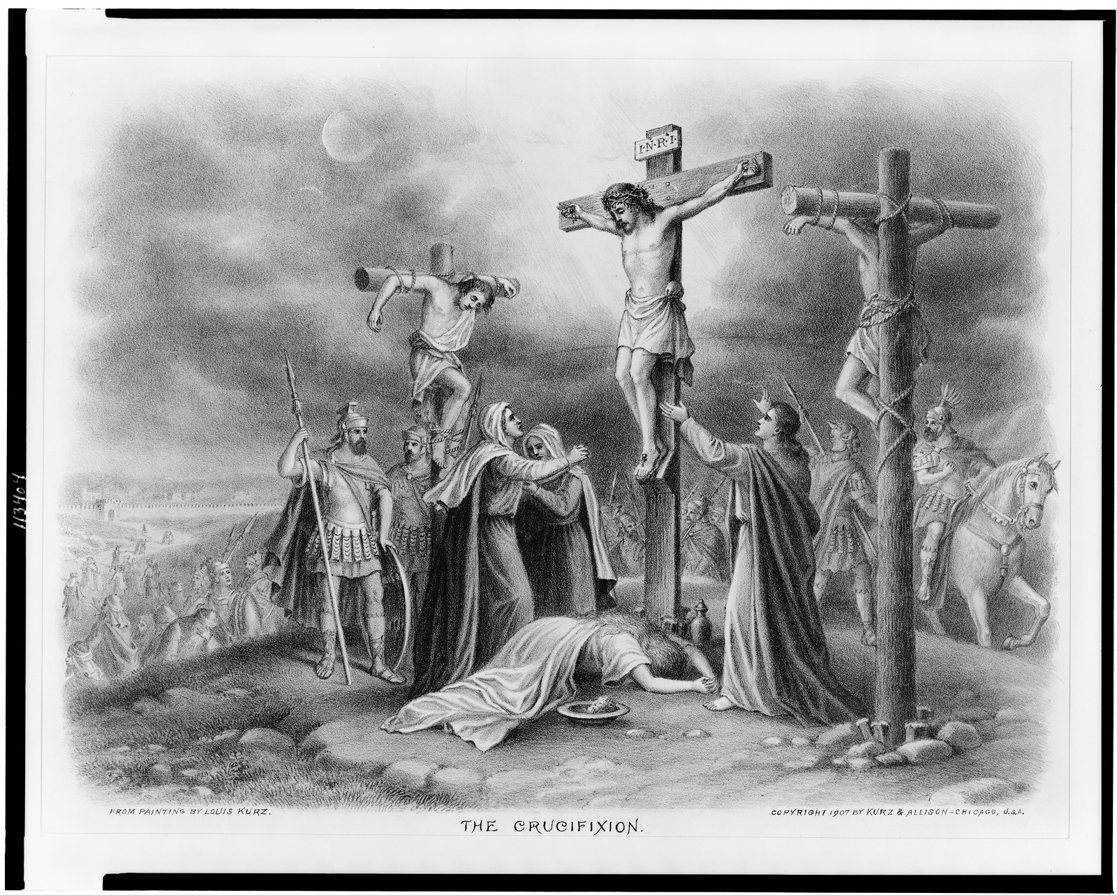 The Crucifixion / from painting by Louis Kurz., c1907. — antique lithograph