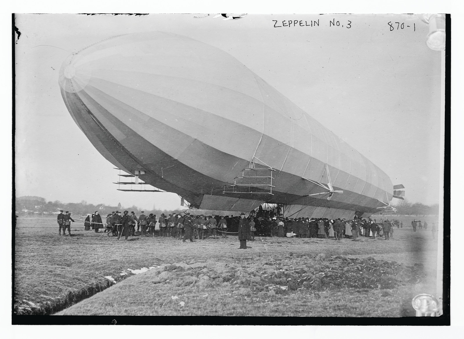 Blimp, Zeppelin No. 3, on ground, n/a — historic photograph