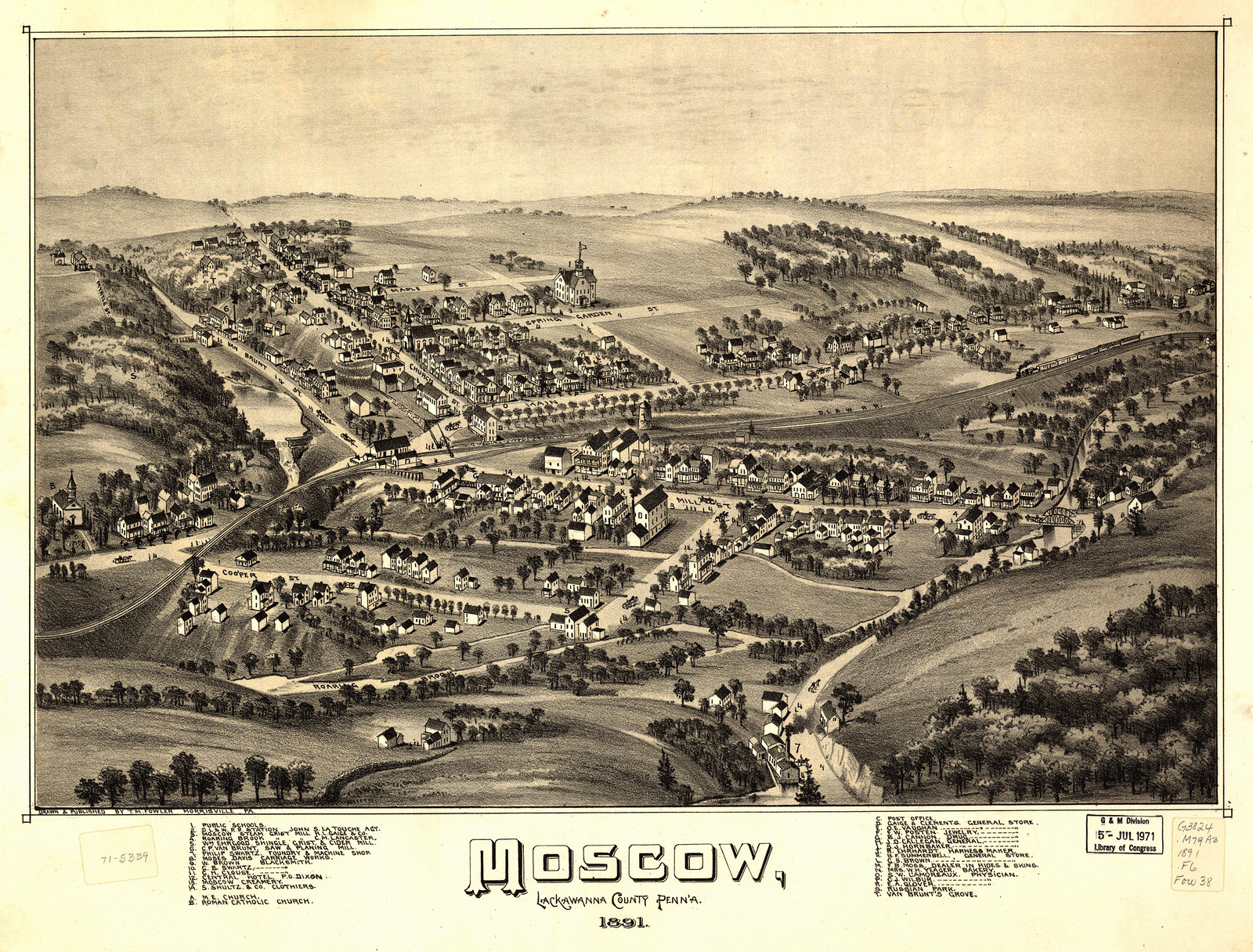 Moscow, Pennsylvania, 1891, 1891 — antique map