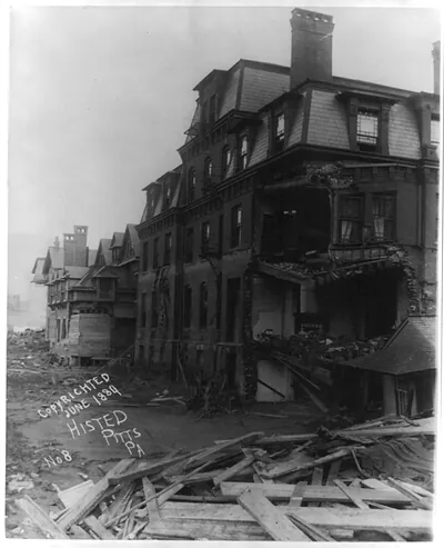 Club house press looking south, Johnstown Flood, May 31st, 1889